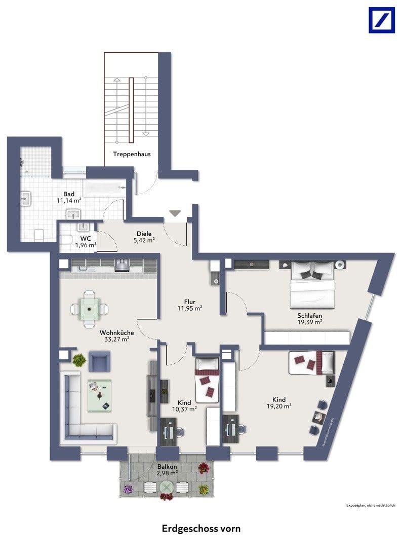 Wohnung zur Miete 1.130 € 4 Zimmer 113 m²<br/>Wohnfläche Pluto Herne 44651