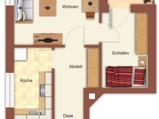 Wohnung zur Miete nur mit Wohnberechtigungsschein 309 € 2 Zimmer 55 m² 1. Geschoss frei ab 17.08.2026 Blumenberger Straße 38 Stadtmitte Nord 41061
