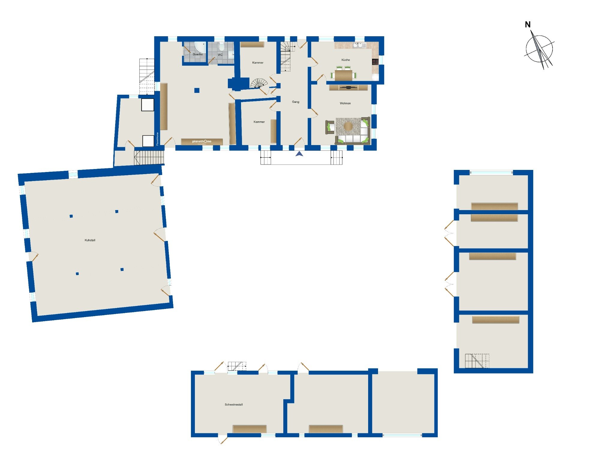 Bauernhaus zum Kauf 1.500.000 € 7,5 Zimmer 302,7 m²<br/>Wohnfläche 32.630 m²<br/>Grundstück Geisenhausen 84144