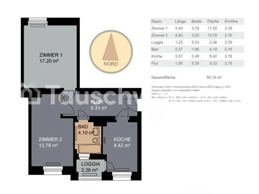 Wohnung zur Miete Tauschwohnung 421 € 2 Zimmer 55 m² EG Leipziger Vorstadt Ortsamtsbereich Neustadt 01097