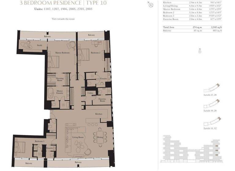 Wohnung zum Kauf 10.224.702 € 5 Zimmer 319 m² Dubai