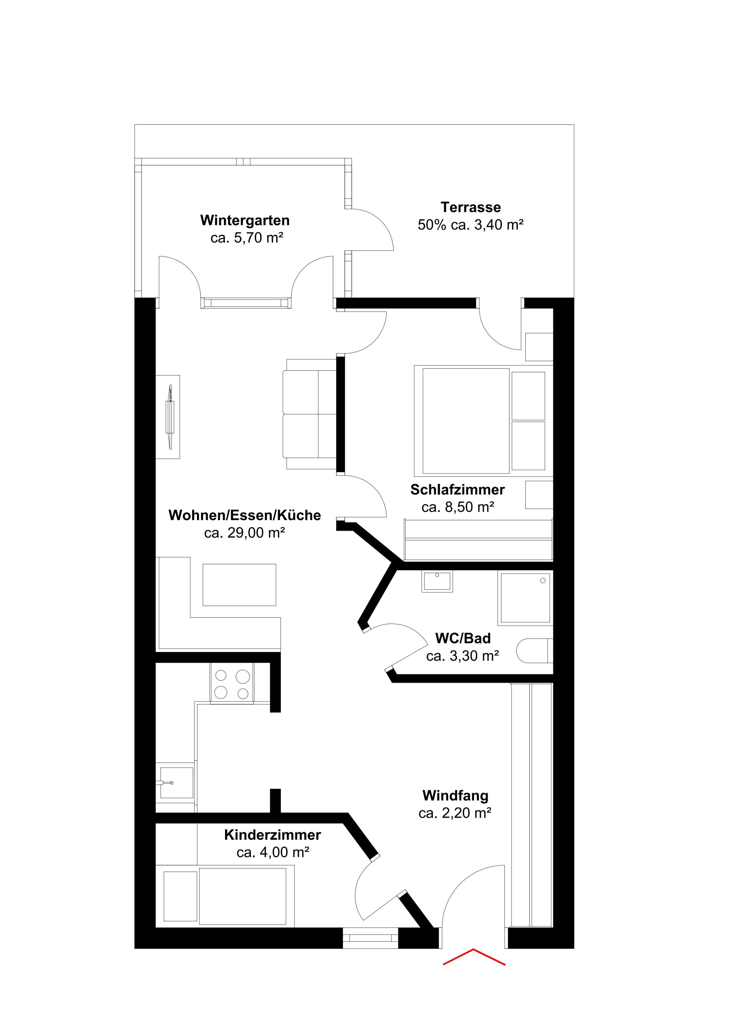 Wohnung zum Kauf 179.000 € 3 Zimmer 56 m²<br/>Wohnfläche Neuensien Neuensien 18586