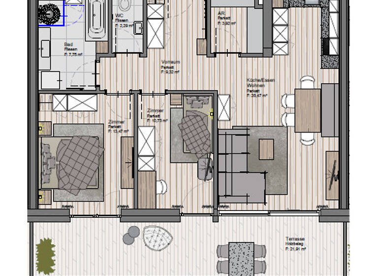 Wohnung zur Miete 1.264 € 3 Zimmer 76,3 m² frei ab 01.04.2026 Hochfilzen 6395