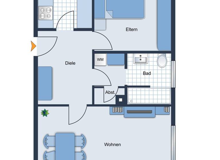 Wohnung zur Miete 700 € 2 Zimmer 58 m² 5. Geschoss Wik Kiel 24106