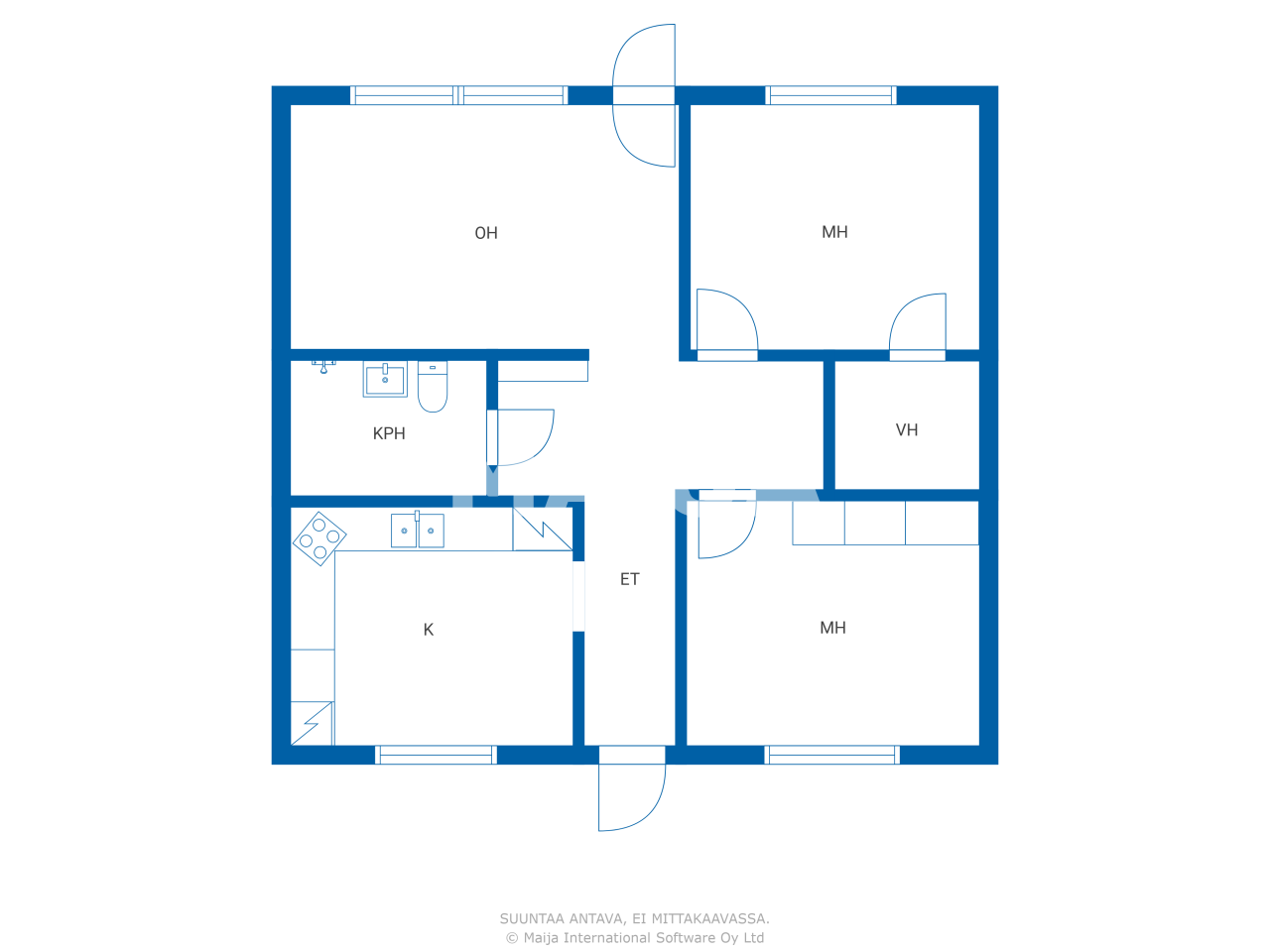 Reihenmittelhaus zum Kauf 49.000 € 3 Zimmer 80 m²<br/>Wohnfläche 3.700 m²<br/>Grundstück Kirkkojärventie Raahe 86400