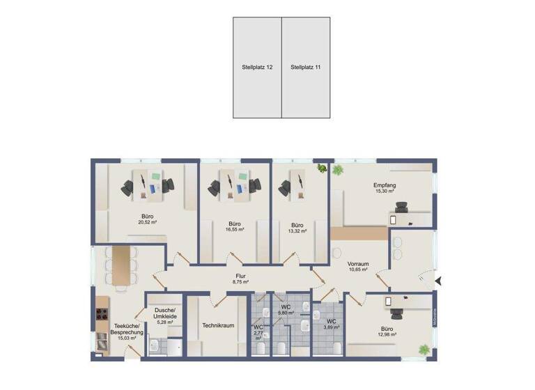 Bürofläche zum Kauf provisionsfrei 350.000 € 147 m² Bürofläche Leopoldshafen Eggenstein-Leopoldshafen / Leopoldshafen 76344