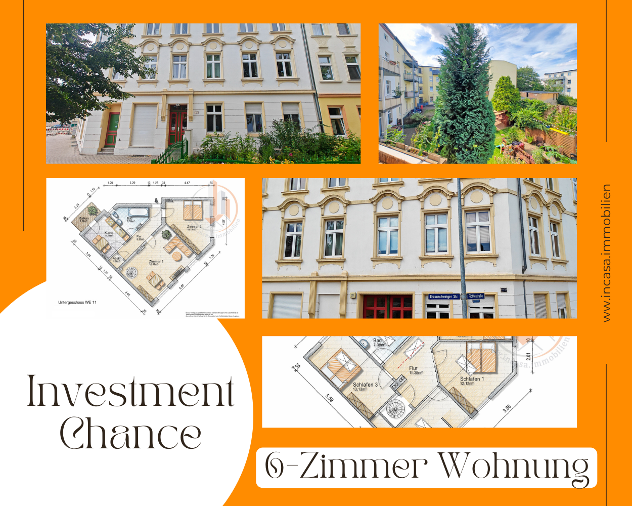 Maisonette zum Kauf 254.697,60 € 6 Zimmer 148,1 m²<br/>Wohnfläche 2.<br/>Geschoss Braunschweiger Straße 33 Fichtestraße / Ambrosiusplatz Magdeburg 39112