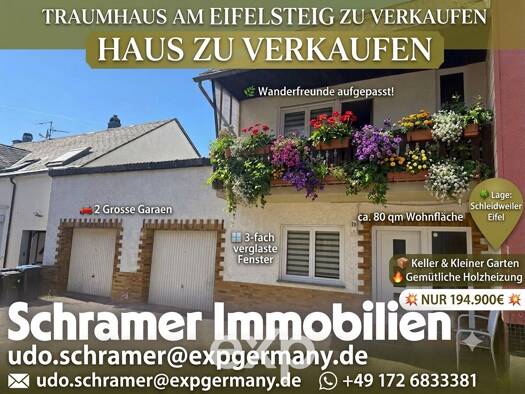 Reihenmittelhaus zum Kauf 194.900 € 4 Zimmer 80 m² 235 m² Grundstück Schleidweiler Zemmer / Schleidweiler 54313