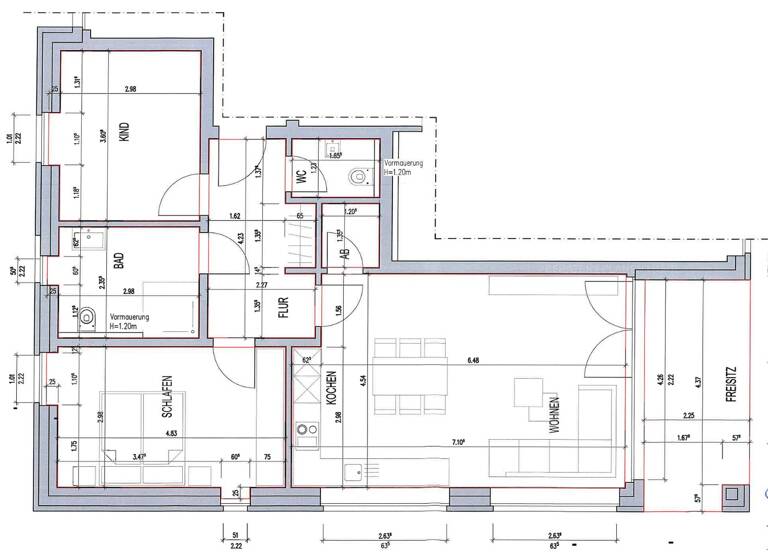 Wohnung zur Miete - Erstbezug 1.095 € 3 Zimmer 82,2 m² frei ab sofort Am Triftbaum 12 Wiedenbrück Rheda-Wiedenbrück 33378