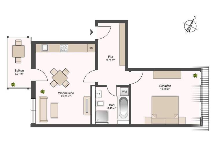 Wohnung zum Kauf 206.733 € 2 Zimmer 63,6 m² 3. Geschoss Karl-Liebknecht-Straße 8 Pirna 01796