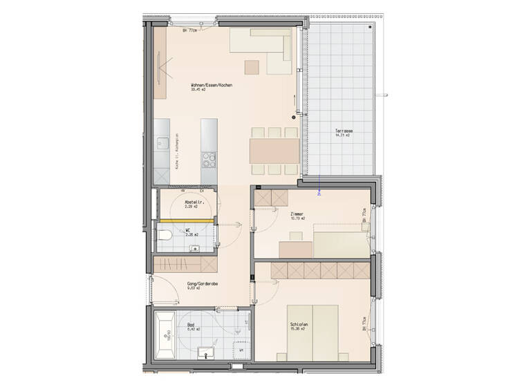 Terrassenwohnung zum Kauf - Erstbezug provisionsfrei 429.000 € 3 Zimmer 77,5 m² 1. Geschoss Liebera Fußach 6972