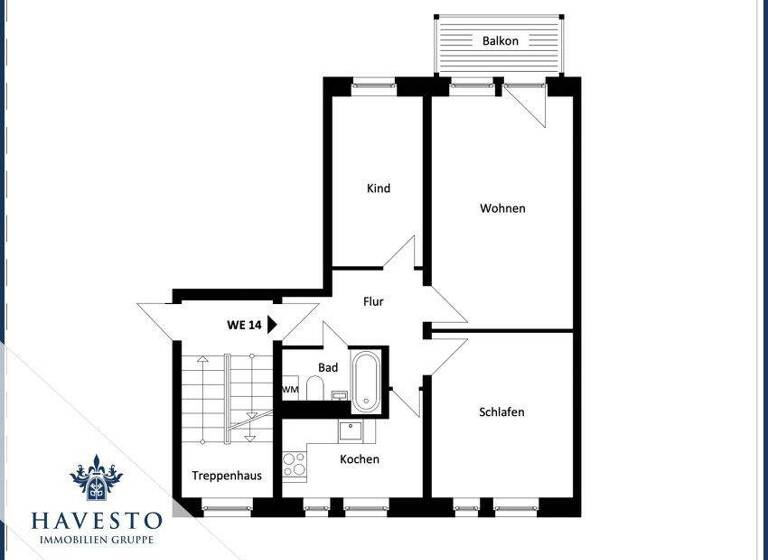 Wohnung zur Miete 593 € 3 Zimmer 60,5 m² Stadtfeld West Magdeburg 39110