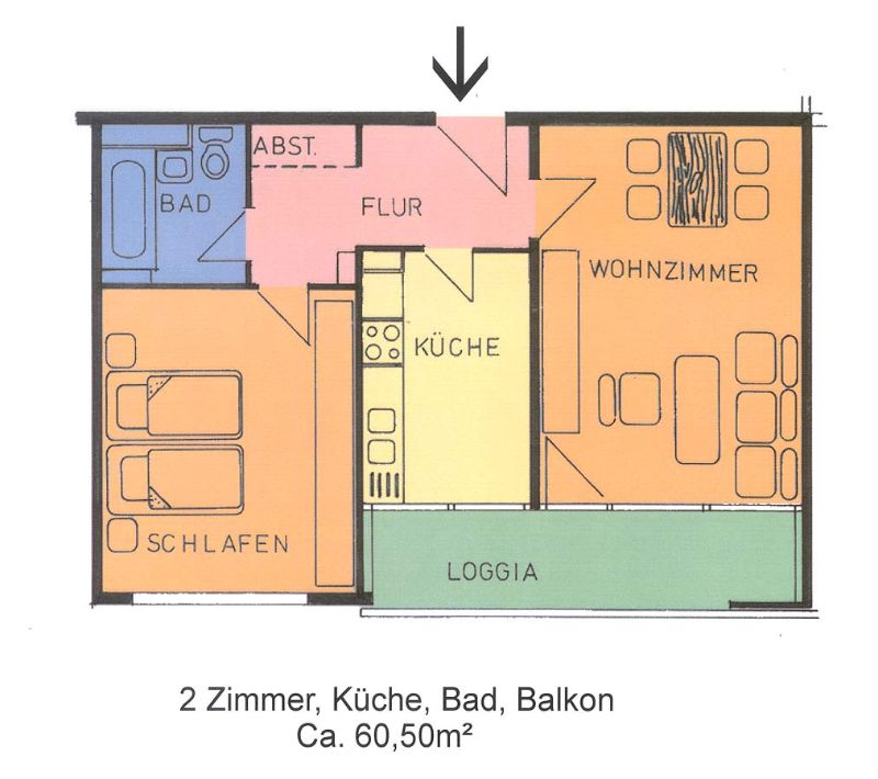 Wohnung zur Miete 400 € 2 Zimmer 60,7 m²<br/>Wohnfläche 7.<br/>Geschoss 16.01.2025<br/>Verfügbarkeit Heinrich-Plett-Straße 23 Brückenhof Kassel 34132