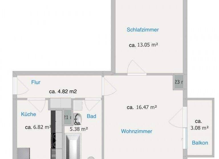 Wohnung zur Miete 320 € 2 Zimmer 49,6 m² EG Moskauer Str. 21 Zeitz 06712