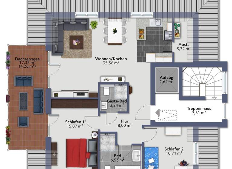 Penthouse zum Kauf - Erstbezug 489.600 € 3 Zimmer 91 m² Gelnhausen 63571