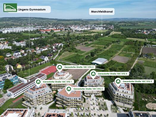 Wohnung zum Kauf - Erstbezug provisionsfrei 480.000 € 4 Zimmer 76,8 m² 1. Geschoss Gerasdorfer Straße 105 Wien 1210