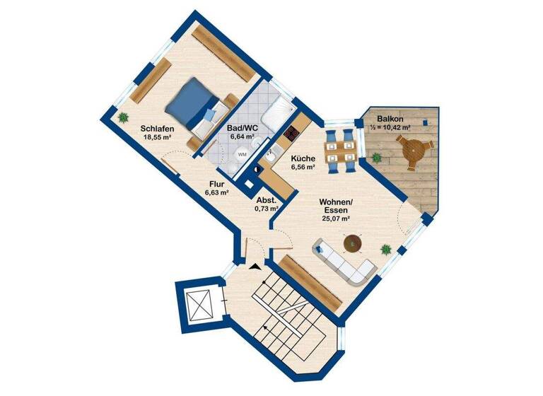 Wohnung zum Kauf 289.000 € 2 Zimmer 65 m² 3. Geschoss Kempten 87435