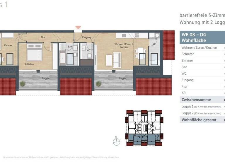 Wohnung zum Kauf provisionsfrei 389.000 € 3 Zimmer 83 m²<br/>Wohnfläche Dachgeschoss<br/>Geschoss Lohme Lohme 18551