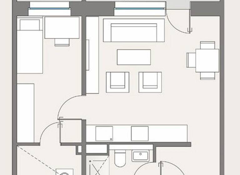 Wohnung zur Miete 665 € 2 Zimmer 42,9 m² 10. Geschoss Grunaer Straße 5 Pirnaische Vorstadt Dresden 01069
