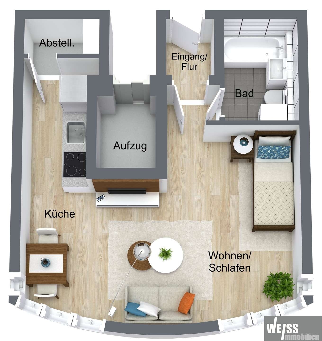 Wohnung zum Kauf 181.500 € 1 Zimmer 45,7 m²<br/>Wohnfläche 1.<br/>Geschoss Grombühlstraße 53 Grombühl Würzburg 97080