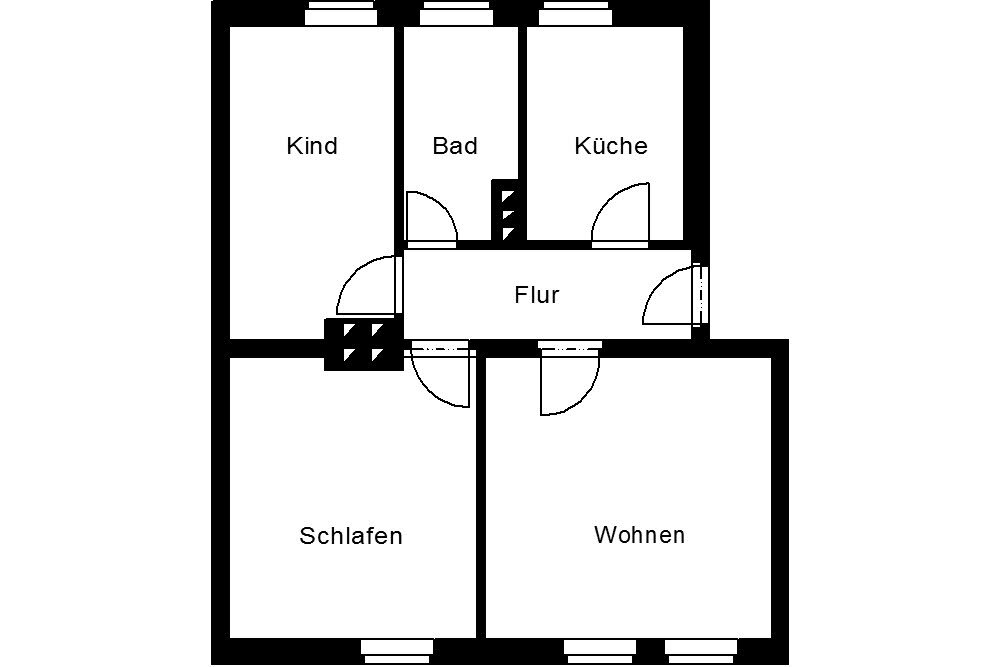 Wohnung zur Miete 295 € 3 Zimmer 63 m²<br/>Wohnfläche 2.<br/>Geschoss Pestalozzistraße 44 Neundorfer Vorstadt Plauen 08523