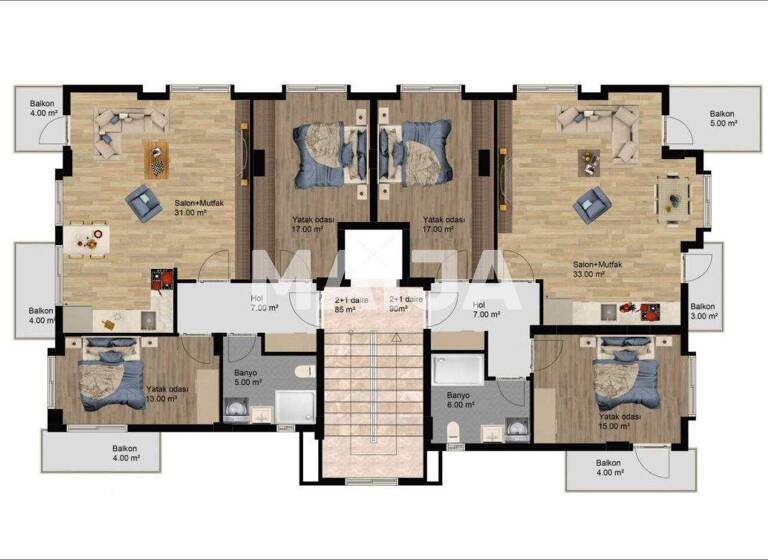 Wohnung zum Kauf 175.000 € 3 Zimmer 95 m² 2. Geschoss yayala yolu cad. Alanya 07400
