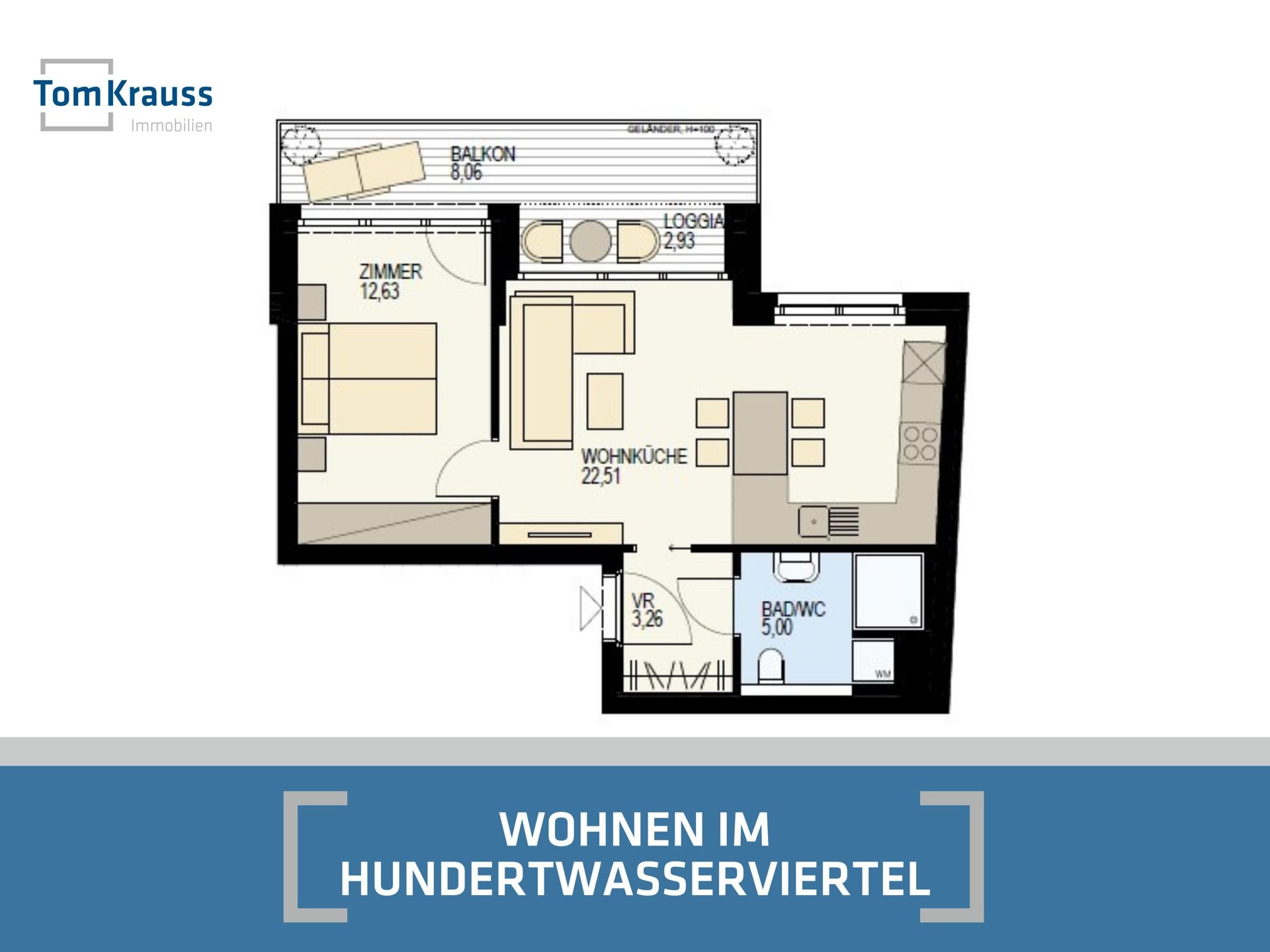 Wohnung zum Kauf 510.200 € 2 Zimmer 46,3 m²<br/>Wohnfläche 3.<br/>Geschoss Wien 1030