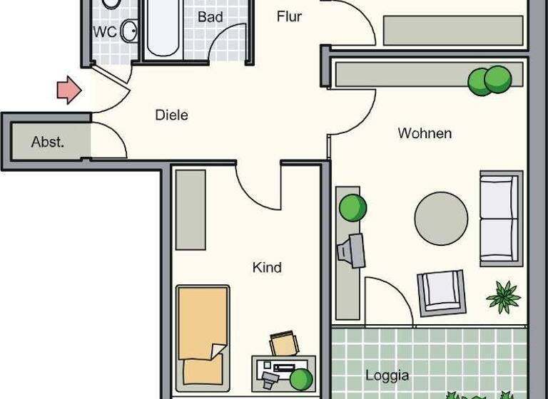 Wohnung zur Miete nur mit Wohnberechtigungsschein 386 € 3 Zimmer 75 m² 9. Geschoss frei ab 14.04.2026 Kattowitzer Straße 1 Kreuztal 57223