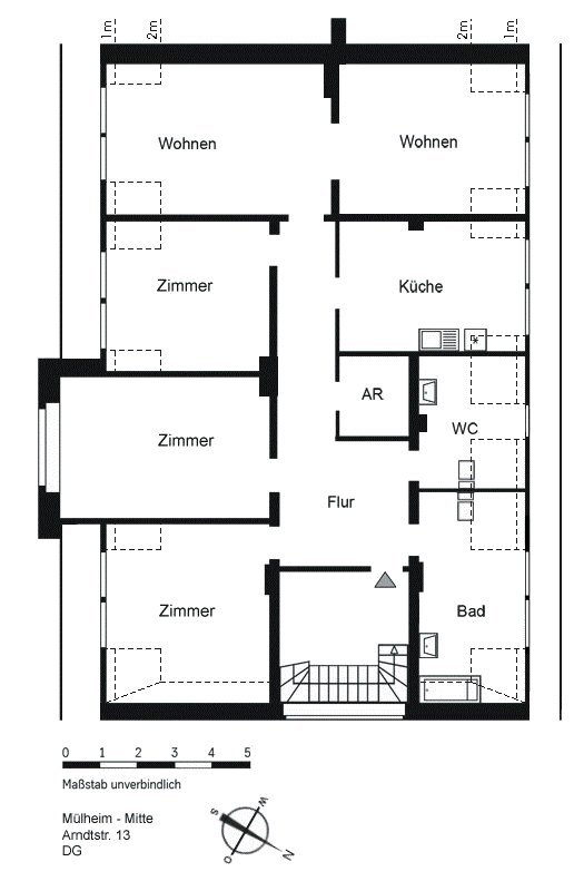 Wohnung zur Miete 1.370 € 4 Zimmer 154,2 m²<br/>Wohnfläche 01.03.2025<br/>Verfügbarkeit Arndtstr. 13 Altstadt II - Südwest Mülheim 45473