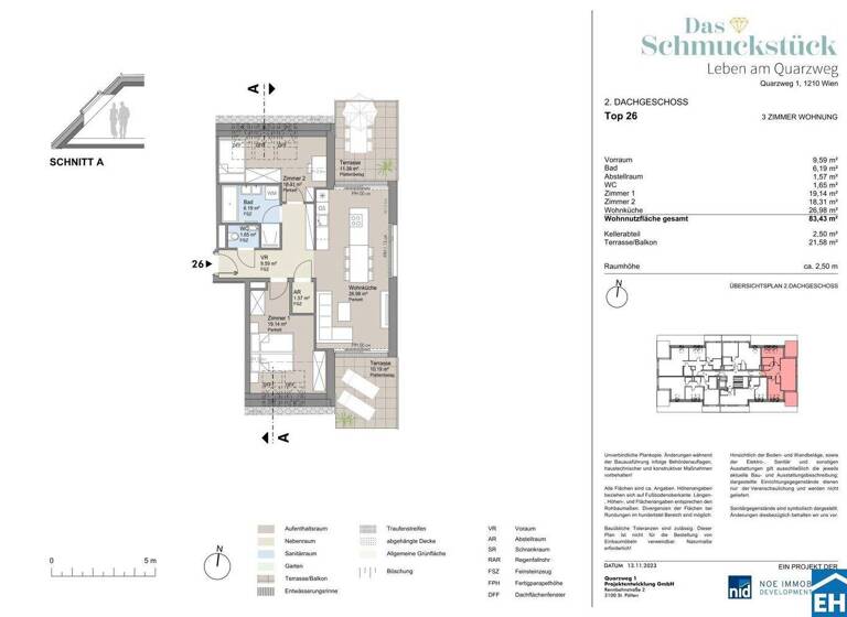 Wohnung zum Kauf - Erstbezug provisionsfrei 540.000 € 3 Zimmer 83,4 m² Quarzweg Wien 1210