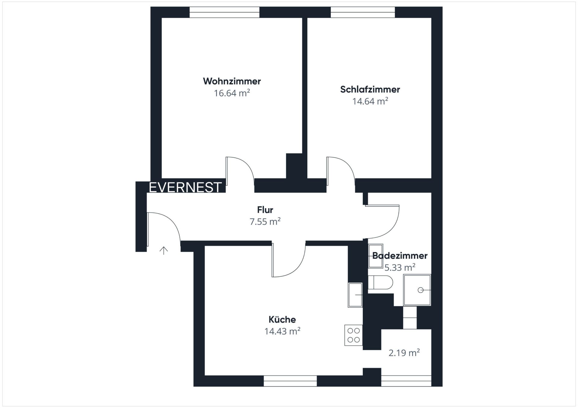 Wohnung zum Kauf 199.000 € 2 Zimmer 63 m²<br/>Wohnfläche 3.<br/>Geschoss Ledeburg Hannover 30419