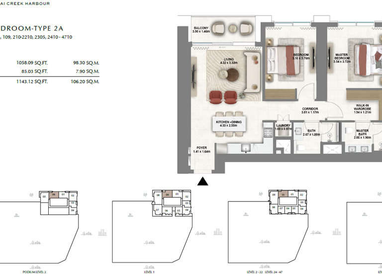 Wohnung zum Kauf 657.604 € 3 Zimmer 160,2 m² Dubai