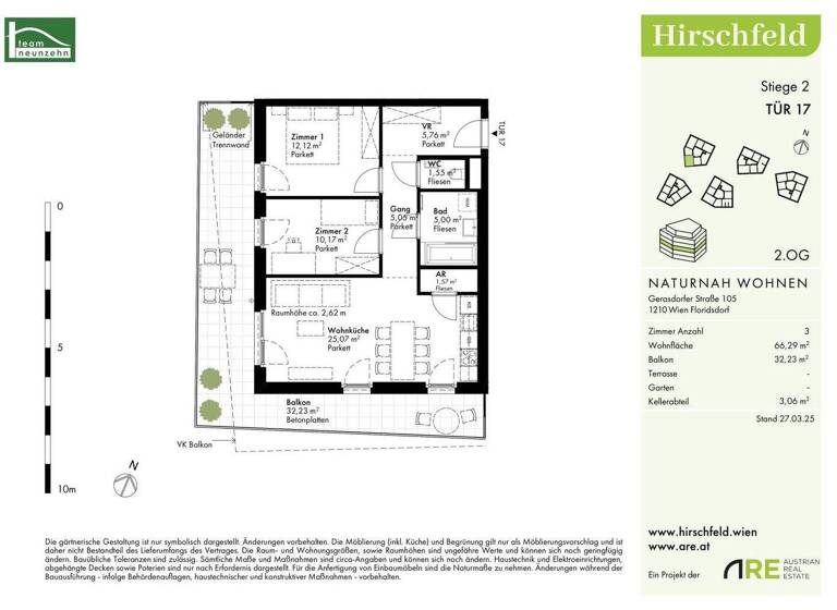 Wohnung zum Kauf - Erstbezug provisionsfrei 380.400 € 3 Zimmer 66,3 m² 2. Geschoss Gerasdorfer Straße 105 Wien 1210