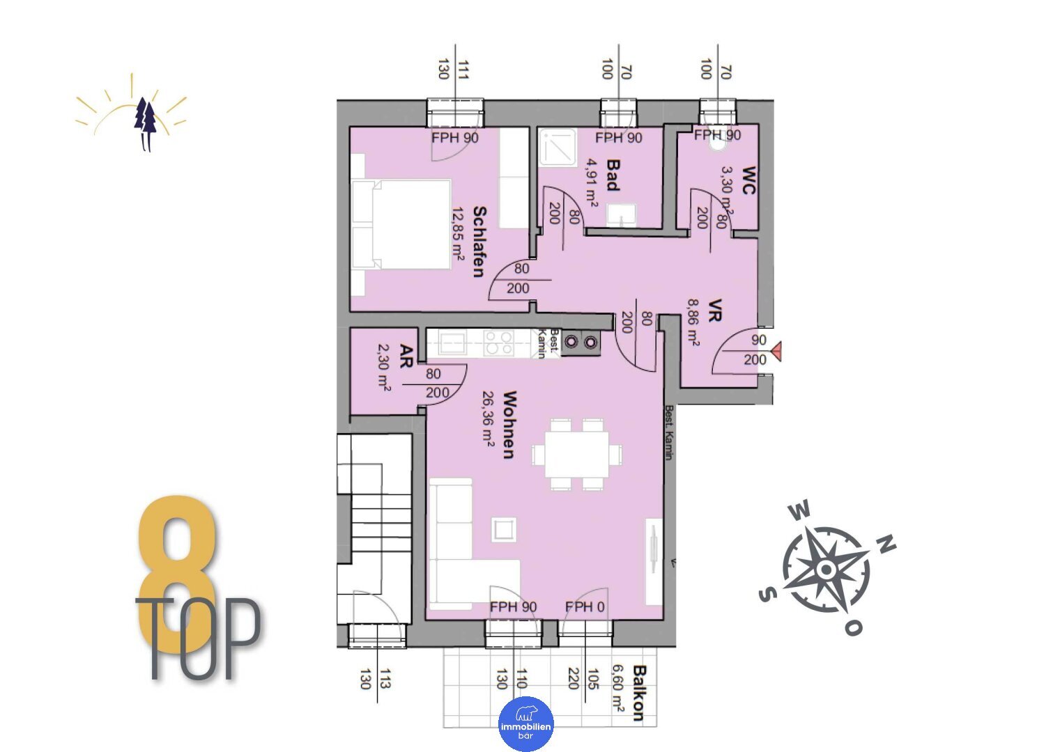 Wohnung zum Kauf 195.000 € 2 Zimmer 58,6 m²<br/>Wohnfläche 1.<br/>Geschoss Sankt Georgen bei Grieskirchen 4710