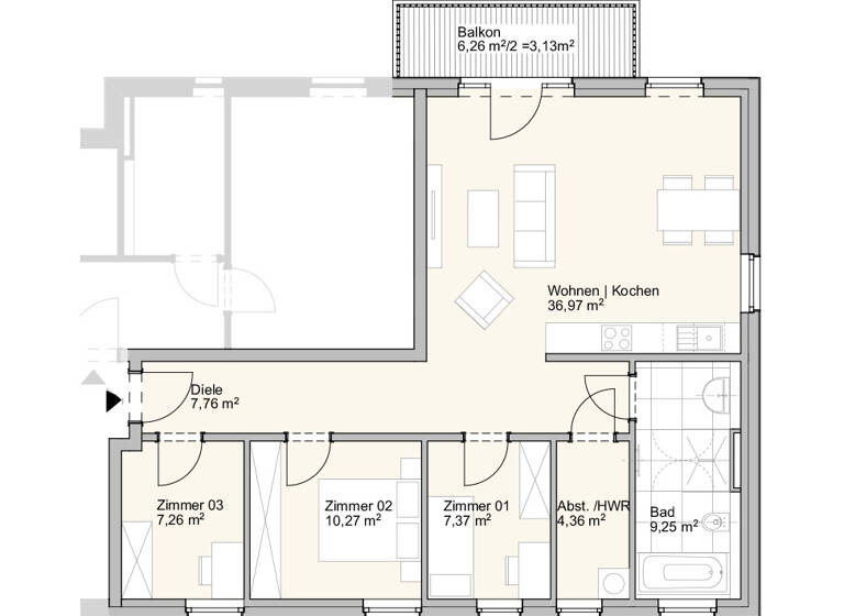 Wohnung zum Kauf provisionsfrei 494.418 € 4 Zimmer 86,2 m² 1. Geschoss Carl-Hermann-Richter-Straße 1 Buxtehude 21614