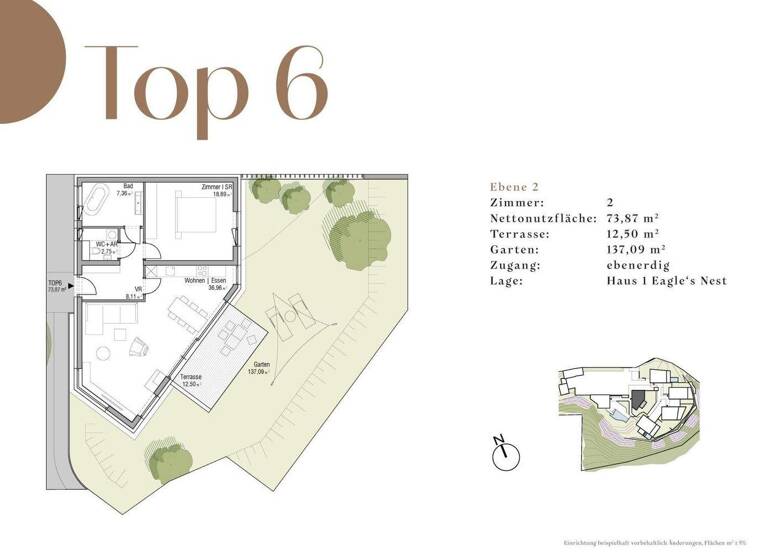 Wohnung zum Kauf - Erstbezug 550.000 € 2 Zimmer 73,9 m² 1. Geschoss Tibitsch St. Martin am Techelsberg 9212