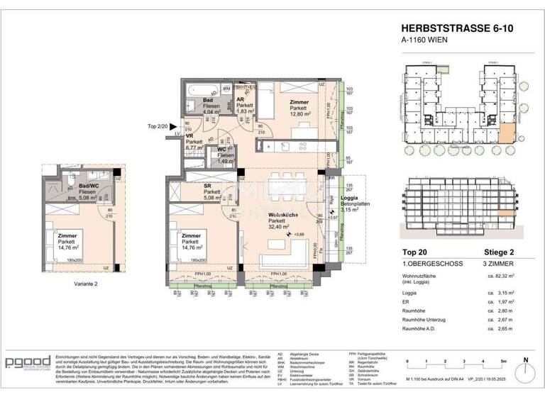 Wohnung zum Kauf 494.600 € 3 Zimmer 79,2 m² frei ab 01.09.2028 Wien 1160