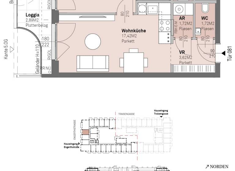 Wohnung zum Kauf - Erstbezug 300.200 € 2 Zimmer 42,3 m² 4. Geschoss frei ab 30.06.2028 Engerthstraße 111 Wien 1200
