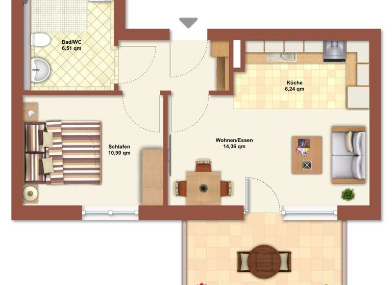 Wohnung zum Kauf 198.000 € 2 Zimmer 46,8 m²<br/>Wohnfläche Ofterdingen 72131