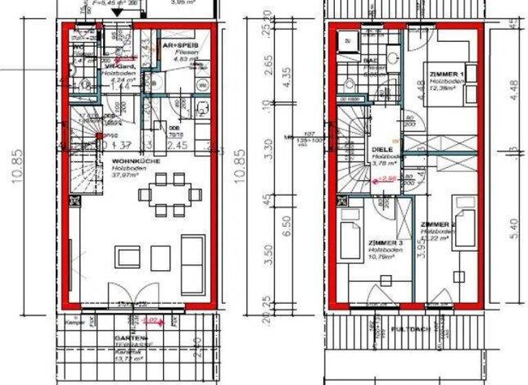 Reihenmittelhaus zum Kauf - Erstbezug 488.000 € 103 m² Lind Villach 9500