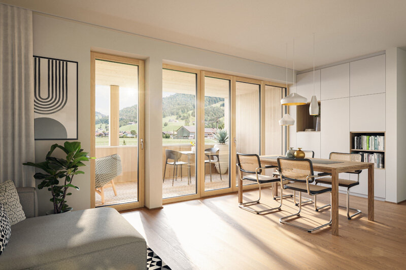 Terrassenwohnung zum Kauf provisionsfrei 377.000 € 2 Zimmer 49,6 m²<br/>Wohnfläche Platz 346 Hittisau 6952