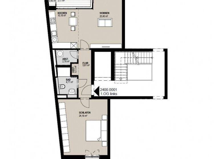 Wohnung zur Miete 1.011 € 2 Zimmer 72,2 m² 1. Geschoss Große Oderstraße 25 Frankfurt Frankfurt (Oder) 15230