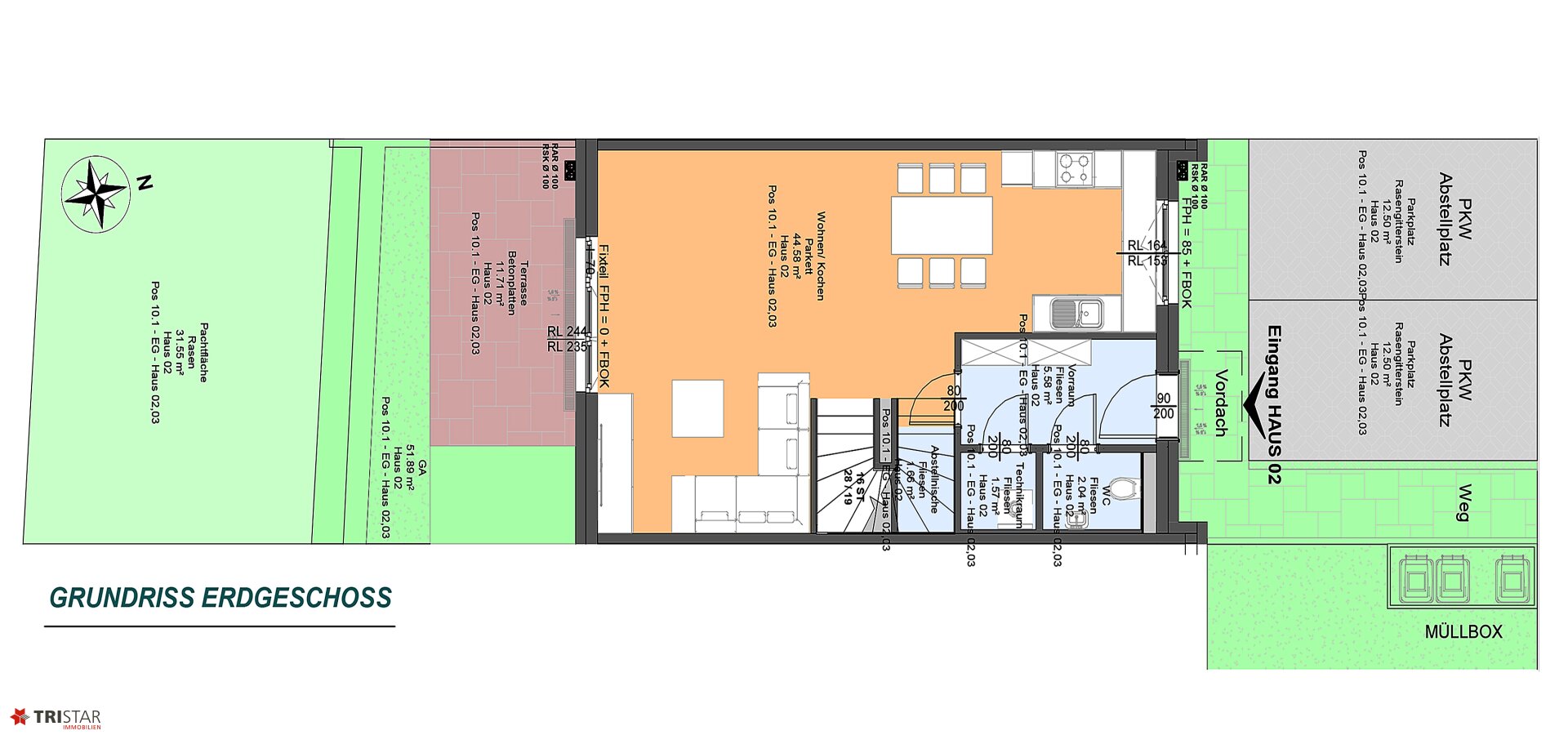 Reihenmittelhaus zum Kauf 390.000 € 4 Zimmer 105,5 m²<br/>Wohnfläche Stetten 2100