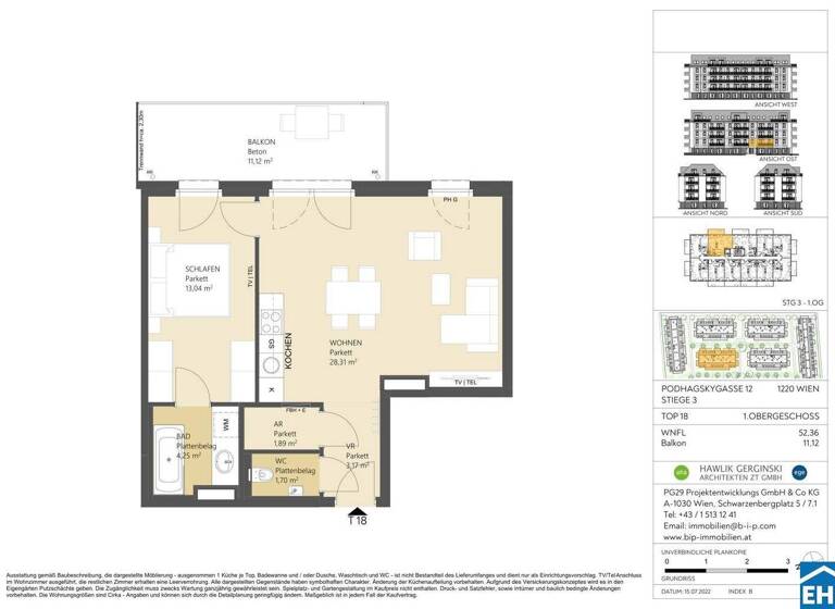 Wohnung zum Kauf 283.050 € 2 Zimmer 52,4 m² 1. Geschoss frei ab 01.09.2030 Podhagskygasse 12 Wien 1220
