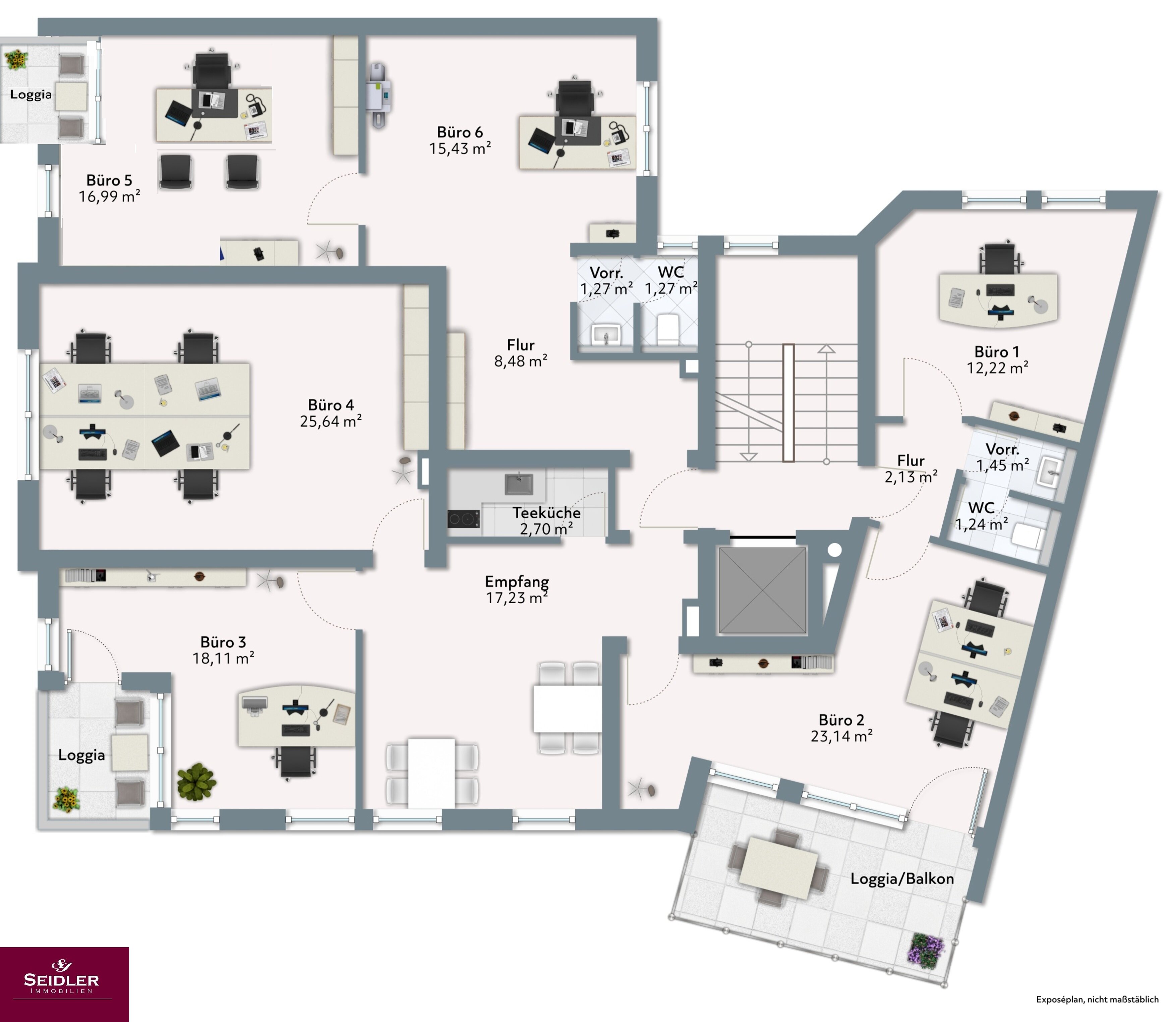 Bürofläche zur Miete 2.062 € 5 Zimmer 147,3 m²<br/>Bürofläche Neuburg Freiburg 79104