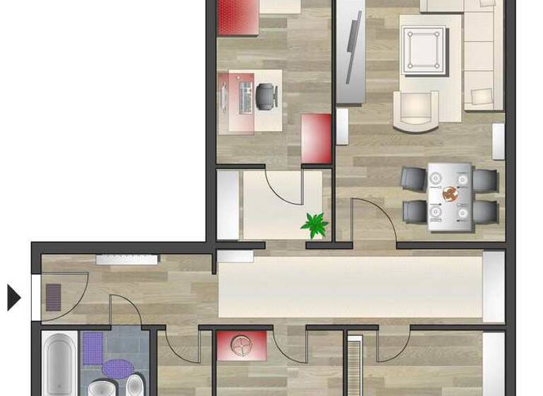 Wohnung zur Miete 545 € 4 Zimmer 89,3 m² 11. Geschoss frei ab 22.06.2026 Alb.-Schweitzer-Str. 56 Altendorf Chemnitz 09116