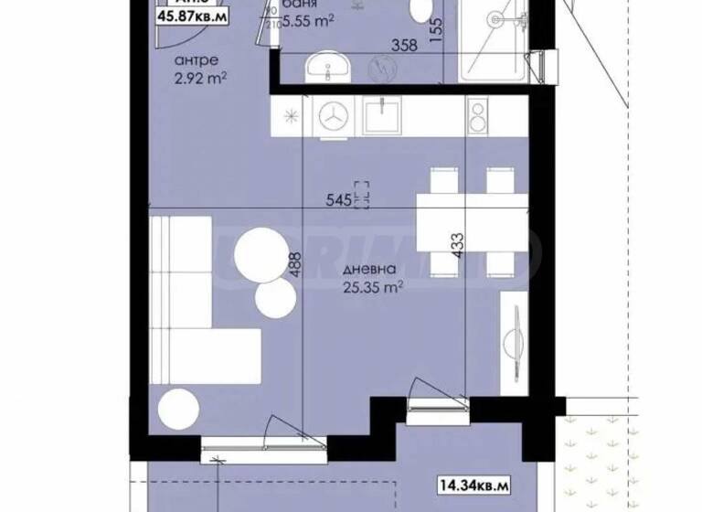 Studio zum Kauf 77.900 € 1 Zimmer 62,7 m² Sozopol