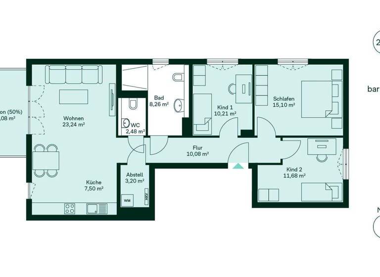 Studio zum Kauf - Erstbezug provisionsfrei 504.900 € 4 Zimmer 95,8 m² 2. Geschoss frei ab 01.12.2027 Rennbahnallee 89 Dahlwitz-Hoppegarten Hoppegarten 15366