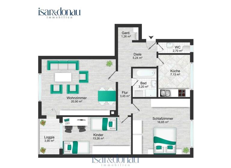 Wohnung zum Kauf 425.000 € 3 Zimmer 75 m² 2. Geschoss frei ab sofort Unterhaching 82008