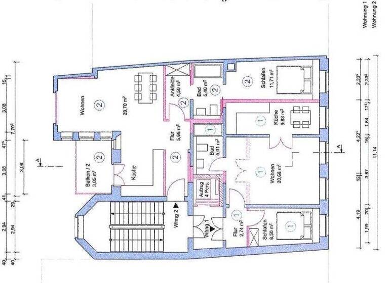 Wohnung zur Miete 690 € 2 Zimmer 46,8 m² Geschoss 2/4 frei ab sofort Johannisplatz 20 Zentrum-Südost Leipzig 04103